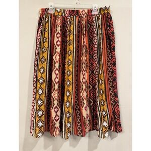 Her‎ Destiny Red Aztec Maxi Skirt Petite XL Flowy Boho Western Festival